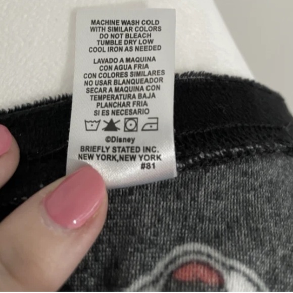 Disney Mickey Mouse Fleece Pajama Set Black Loungewear - Large - Picture 8 of 8